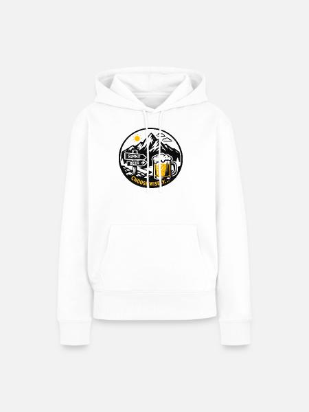 Bier am Berggipfel - Frauen Premium Bio Hoodie - Weiß