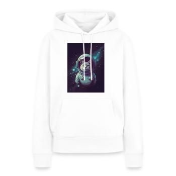 Nostalgische Vintage kosmische Katze - Frauen Premium Bio Hoodie - Weiß - Vorne - Julia (174cm)