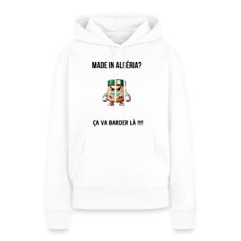 L'icône Algérienne de la tartine avec humour - Sweat à capuche Premium bio Femme - blanc - Devant - Julia (174cm)