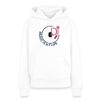 DJ music is my life - Frauen Premium Bio Hoodie - Weiß - Vorne - Julia (174cm)