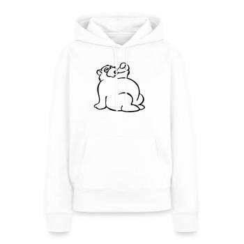 Saufbär - Sweat à capuche Premium bio Femme - blanc - Devant - Julia (174cm)
