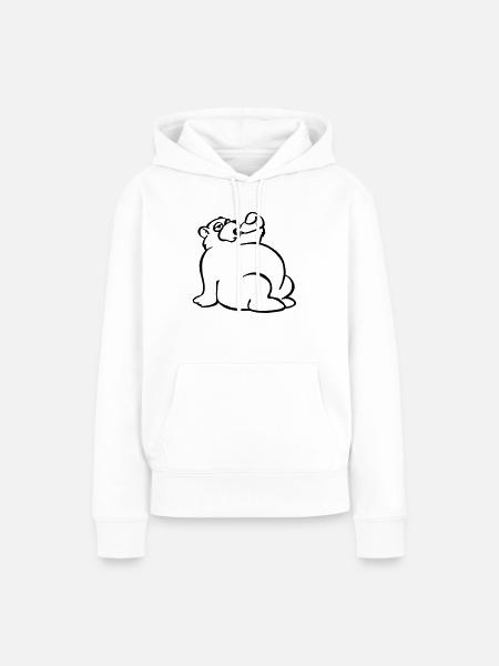 Saufbär - Frauen Premium Bio Hoodie - Weiß