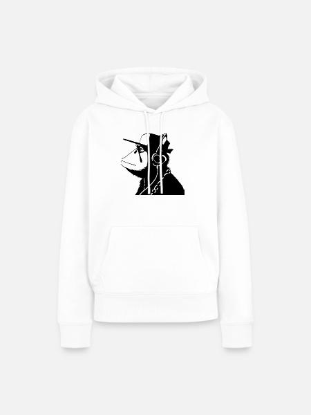 Affe allein - Frauen Premium Bio Hoodie - Weiß