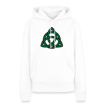 Celtic knot - Sweat à capuche Premium bio Femme - blanc - Devant - Julia (174cm)