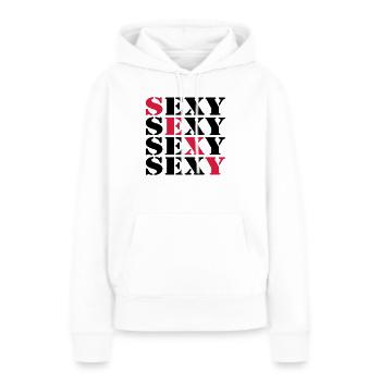 Sexy - Sweat à capuche Premium bio Femme - blanc - Devant - Julia (174cm)
