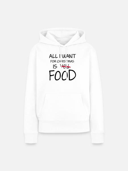 Food - Frauen Premium Bio Hoodie - Weiß
