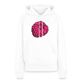 baies de framboise - Sweat à capuche Premium bio Femme - blanc - Devant - Julia (174cm)
