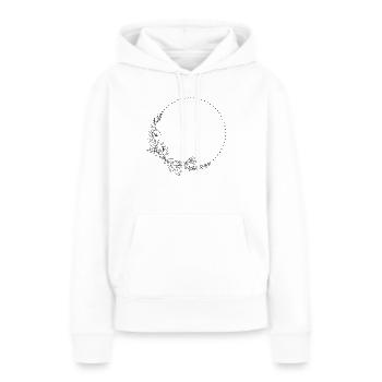 Cadre de fleurs - Sweat à capuche Premium bio Femme - blanc - Devant - Julia (174cm)