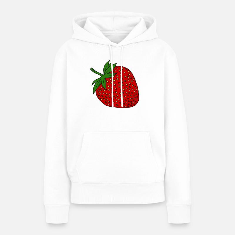 Fraise - Sweat à capuche Premium bio Femme - blanc