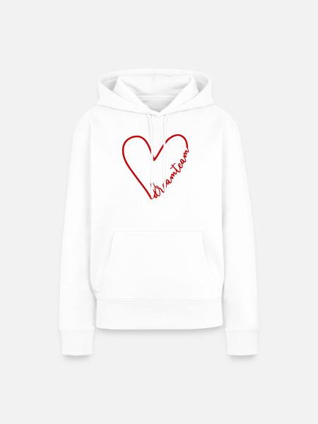 Herz Dreamteam - Frauen Premium Bio Hoodie - Weiß