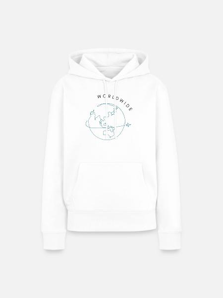 Weltweit reisen - Frauen Premium Bio Hoodie - Weiß