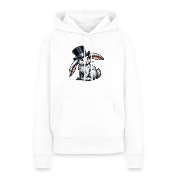 Cylindre de lapin - Sweat à capuche Premium bio Femme - blanc - Devant - Julia (174cm)