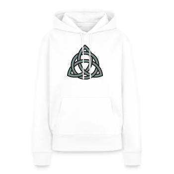 celtic trinity knot - Sweat à capuche Premium bio Femme - blanc - Devant - Julia (174cm)