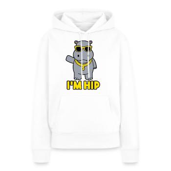 I'M HIP - Frauen Premium Bio Hoodie - Weiß - Vorne - Julia (174cm)