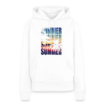 Été palmiers été - Sweat à capuche Premium bio Femme - blanc - Devant - Julia (174cm)