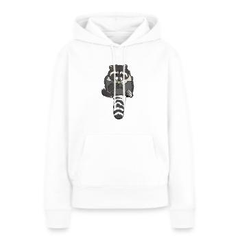 mampfender pummeliger Waschbaer - Frauen Premium Bio Hoodie - Weiß - Vorne - Julia (174cm)