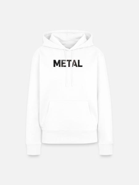 Rostiges Metallbuchstaben-Design - Frauen Premium Bio Hoodie - Weiß