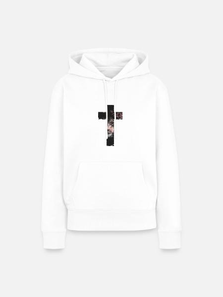 Cross Lion - Frauen Premium Bio Hoodie - Weiß