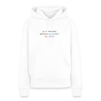 informaticien - Sweat à capuche Premium bio Femme - blanc - Devant - Julia (174cm)