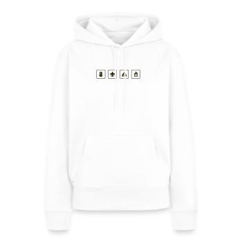 scout - Sweat à capuche Premium bio Femme - blanc - Devant - Julia (174cm)