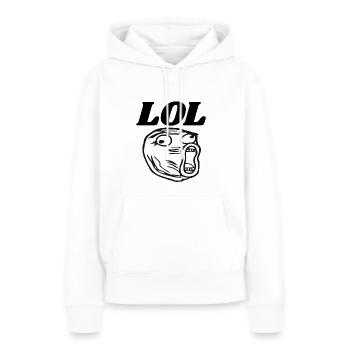 LOL - Sweat à capuche Premium bio Femme - blanc - Devant - Julia (174cm)