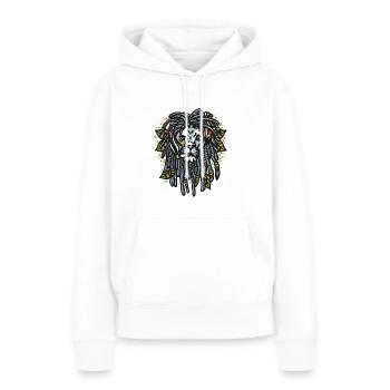 Rastafari Lion Rasta - Frauen Premium Bio Hoodie - Weiß - Vorne - Julia (174cm)