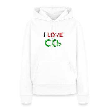 J'aime le CO2 anti-verts - Sweat à capuche Premium bio Femme - blanc - Devant - Julia (174cm)