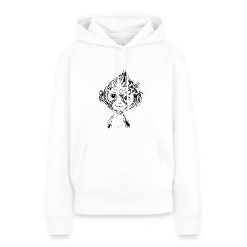 Singes - Sweat à capuche Premium bio Femme - blanc - Devant - Julia (174cm)