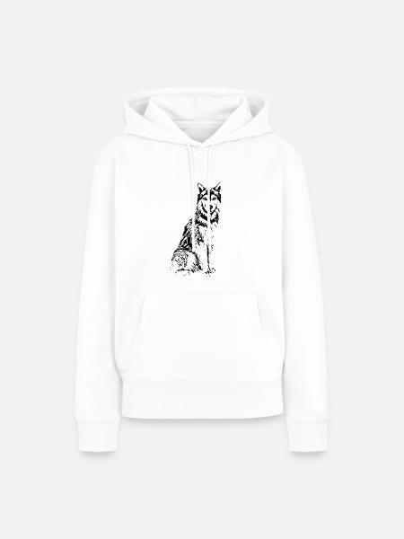 Husky - Frauen Premium Bio Hoodie - Weiß