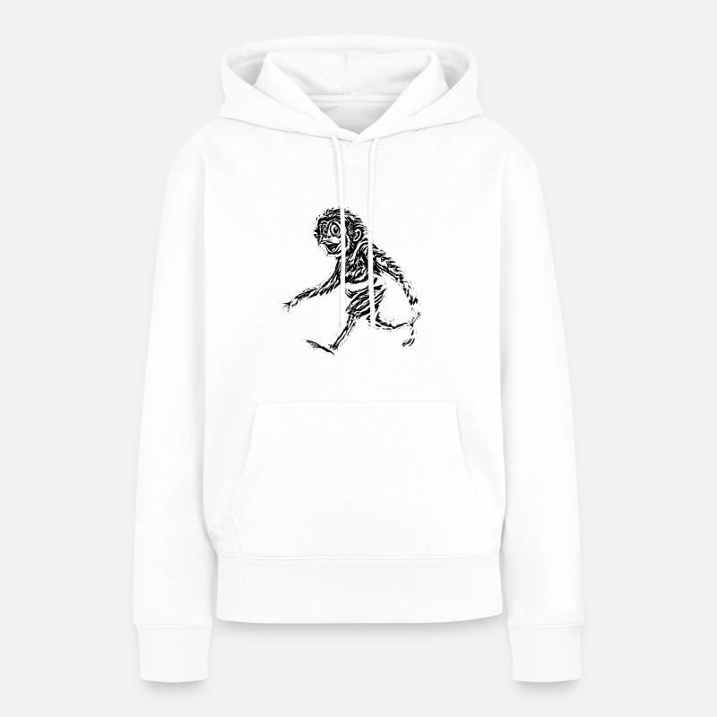 monkey - Women’s Premium Organic Hoodie - white