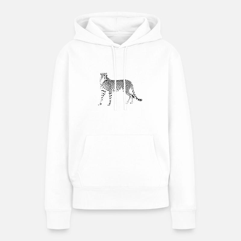 guépard - Sweat à capuche Premium bio Femme - blanc