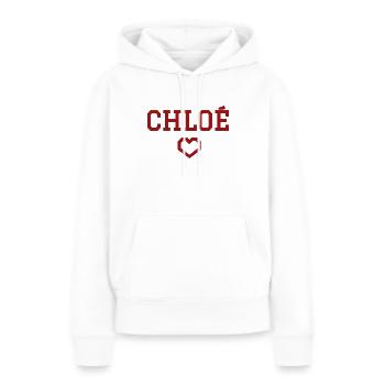 Chloe Herz - Frauen Premium Bio Hoodie - Weiß - Vorne - Julia (174cm)