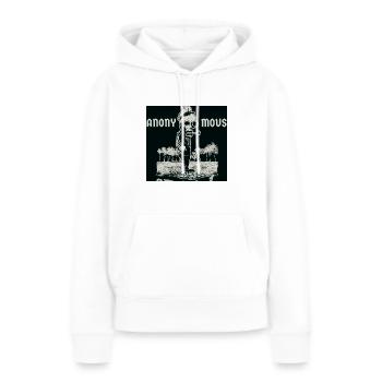 t shirt anonymous - Sweat à capuche Premium bio Femme - blanc - Devant - Julia (174cm)
