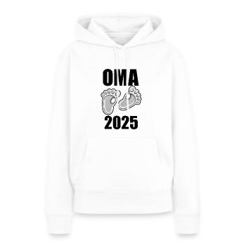 Oma 2025, Geschenk - Frauen Premium Bio Hoodie - Weiß - Vorne - Julia (174cm)