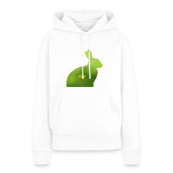 Hase - Frauen Premium Bio Hoodie - Weiß - Vorne - Julia (174cm)