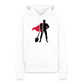 Held am Feld - Frauen Premium Bio Hoodie - Weiß - Vorne - Julia (174cm)