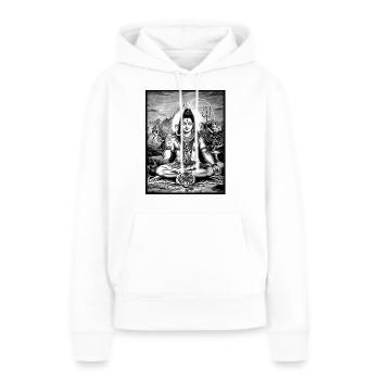 Shiva - Sweat à capuche Premium bio Femme - blanc - Devant - Julia (174cm)