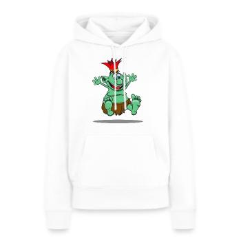 troll witzig cartoon freude spitzohr maerchen wald - Frauen Premium Bio Hoodie - Weiß - Vorne - Julia (174cm)