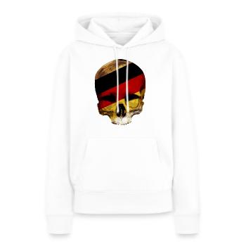 Totenkopf mit Deutschlandflagge / skull germany - Frauen Premium Bio Hoodie - Weiß - Vorne - Julia (174cm)