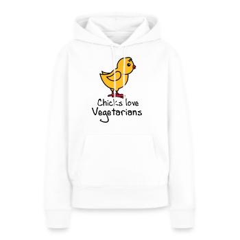 Vegetarier - Frauen Premium Bio Hoodie - Weiß - Vorne - Julia (174cm)
