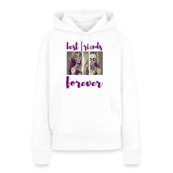 best friends forever - Sweat à capuche Premium bio Femme - blanc - Devant - Julia (174cm)
