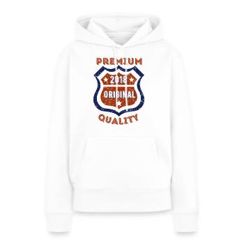 Qualité premium 2018 - Sweat à capuche Premium bio Femme - blanc - Devant - Julia (174cm)