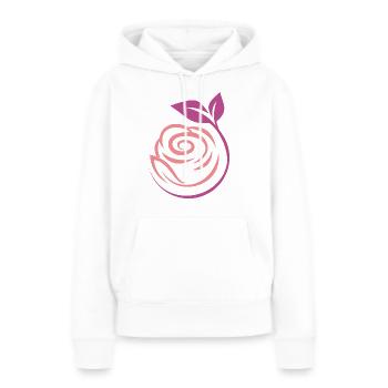 Coquette Esthétique Rose - Sweat à capuche Premium bio Femme - blanc - Devant - Julia (174cm)