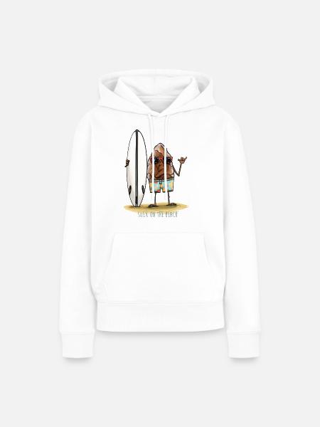 Silex am Strand - Frauen Premium Bio Hoodie - Weiß