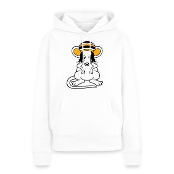 Souris Raggae Jamaica Chapeau Rasta Lure Chill Hat - Sweat à capuche Premium bio Femme - blanc - Devant - Julia (174cm)