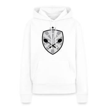 Dart Wappen - dreifarbig - Frauen Premium Bio Hoodie - Weiß - Vorne - Julia (174cm)