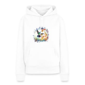 kolibri, graffiti ,malerei, blumen,vogel,malerei, - Frauen Premium Bio Hoodie - Weiß - Vorne - Julia (174cm)