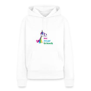 kotzendes Einhorn, unicorn,müde, hunger, einhorn - Frauen Premium Bio Hoodie - Weiß - Vorne - Julia (174cm)