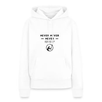 Hurling: Ne jamais abandonner - Sweat à capuche Premium bio Femme - blanc - Devant - Julia (174cm)
