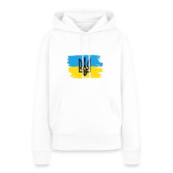 Trysub Flagge Geschenk Ukraine Ukrainisch Kiew - Frauen Premium Bio Hoodie - Weiß - Vorne - Julia (174cm)